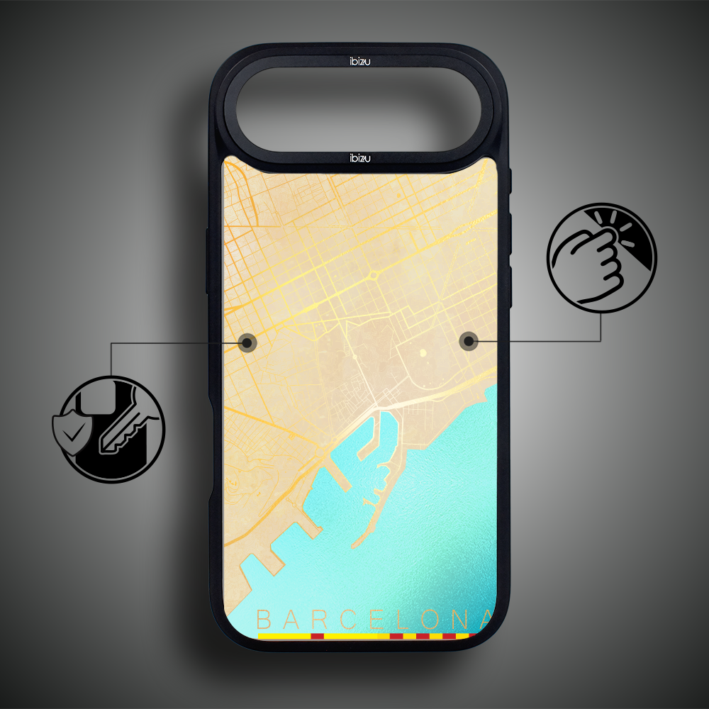 Etui do iPhone Air IBIZU DropGuard Matt z MagSafe, Mapy Świata, Barcelona (6)