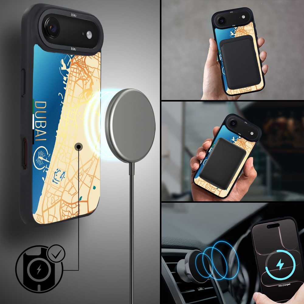 Etui do iPhone Air IBIZU DropGuard Matt z MagSafe, Mapy Świata, Dubai (5)