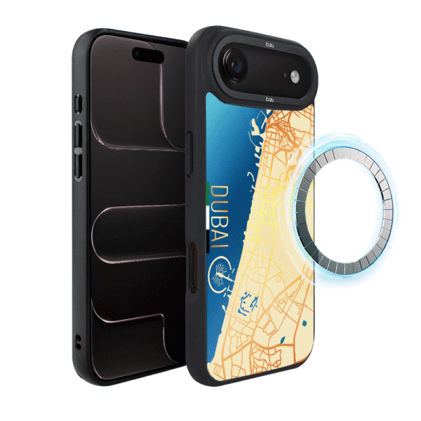 Etui do iPhone Air IBIZU DropGuard Matt z MagSafe, Mapy Świata, Dubai