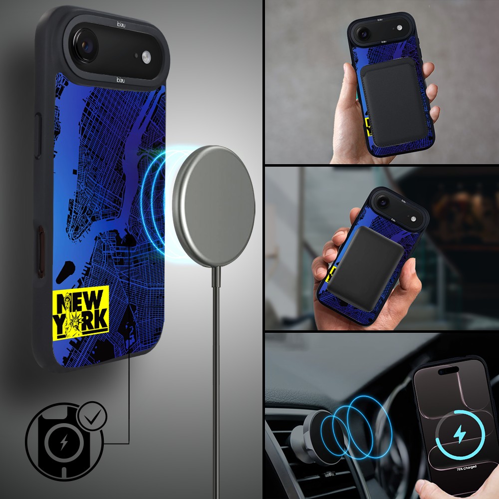 Etui do iPhone Air IBIZU DropGuard Matt z MagSafe, Mapy Świata, New York (5)