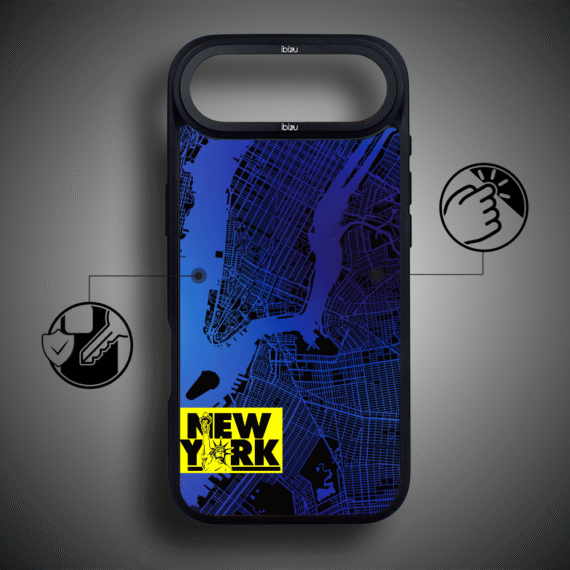 Etui do iPhone Air IBIZU DropGuard Matt z MagSafe, Mapy Świata, New York (6)