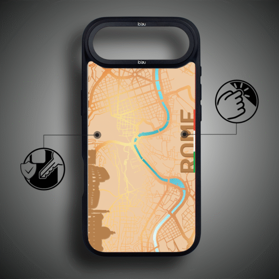 Etui do iPhone Air IBIZU DropGuard Matt z MagSafe, Mapy Świata, Rome4