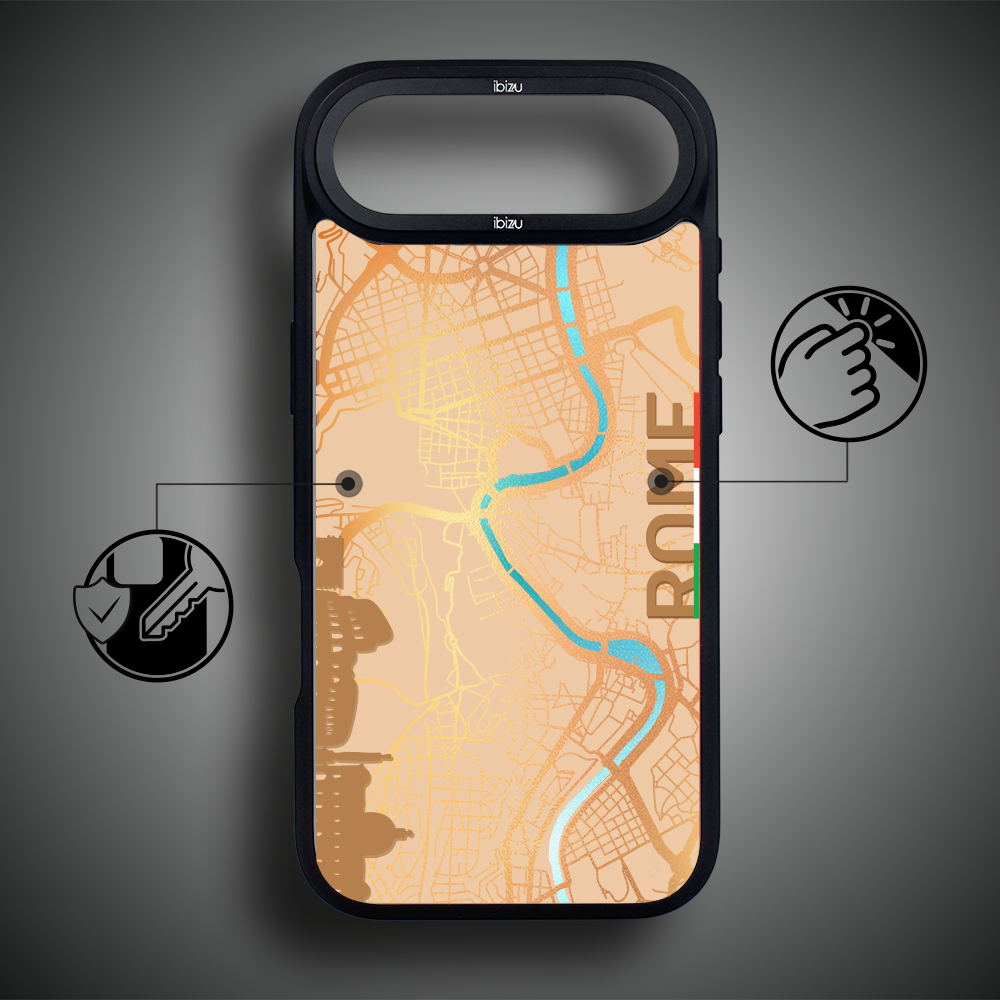 Etui do iPhone Air IBIZU DropGuard Matt z MagSafe, Mapy Świata, Rome4