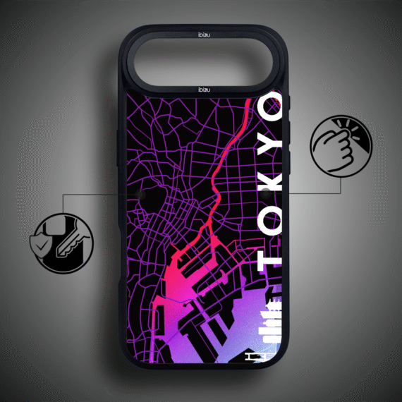 Etui do iPhone Air IBIZU DropGuard Matt z MagSafe, Mapy Świata, Tokyo4