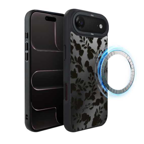 Etui do iPhone Air IBIZU DropGuard Matt z MagSafe, Midnight, Cienie liści-el3