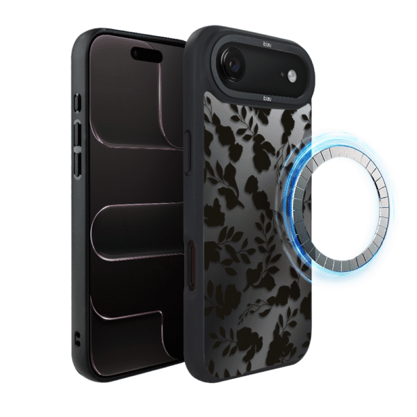 Etui do iPhone Air IBIZU DropGuard Matt z MagSafe, Midnight, Cienie liści