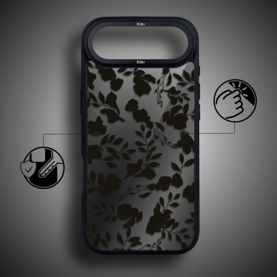 Etui do iPhone Air IBIZU DropGuard Matt z MagSafe, Midnight, Cienie liści-el4