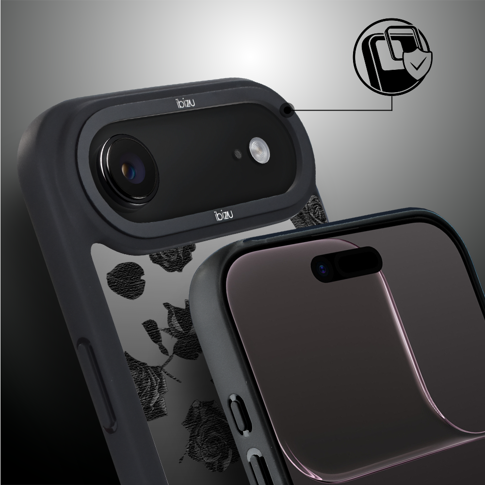 Etui do iPhone Air IBIZU DropGuard Matt z MagSafe, Midnight, Cienie liści2