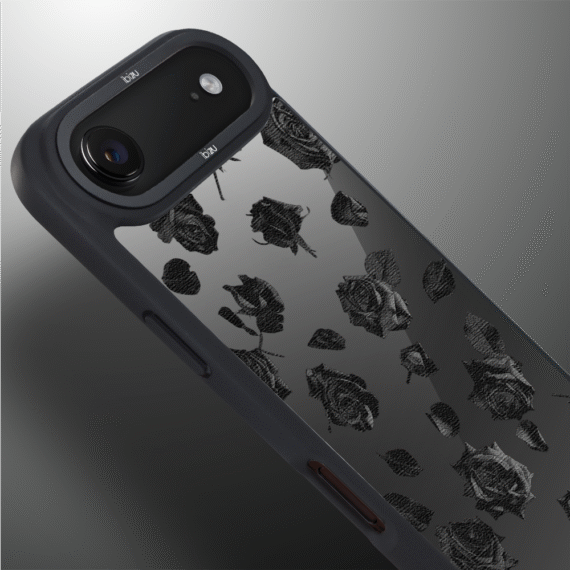 Etui do iPhone Air IBIZU DropGuard Matt z MagSafe, Midnight, Cienie liści3