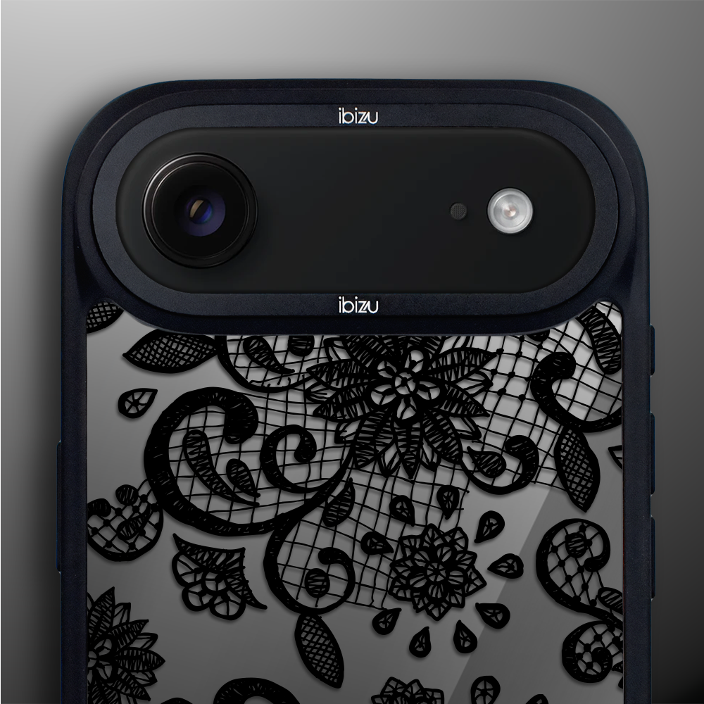 Etui do iPhone Air IBIZU DropGuard Matt z MagSafe, Midnight, Koronkowa czerń1