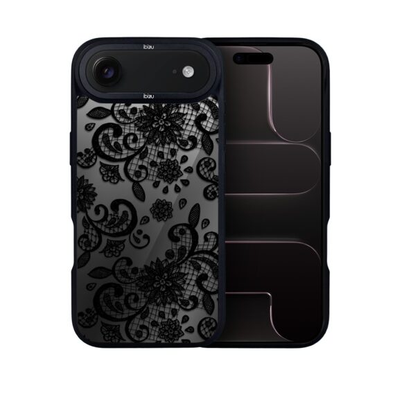 Etui do iPhone Air IBIZU DropGuard Matt z MagSafe, Midnight, Koronkowa czerń2