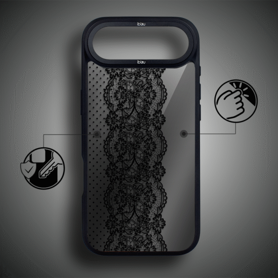 Etui do iPhone Air IBIZU DropGuard Matt z MagSafe, Midnight, Ornamentowa koronka pop5