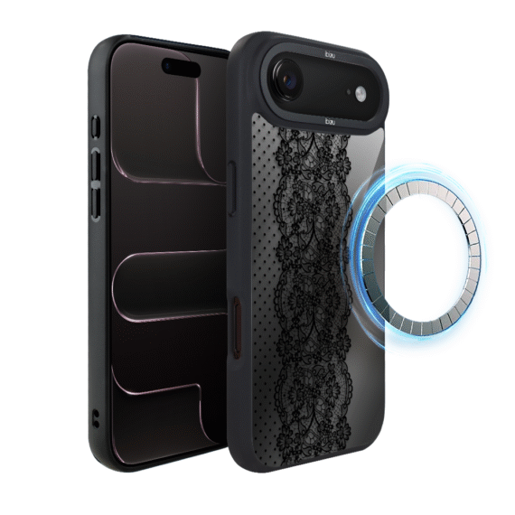 Etui do iPhone Air IBIZU DropGuard Matt z MagSafe, Midnight, Ornamentowa koronka pop6