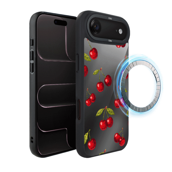 Etui do iPhone Air IBIZU DropGuard Matt z MagSafe, Midnight, Wiśniowa noc6