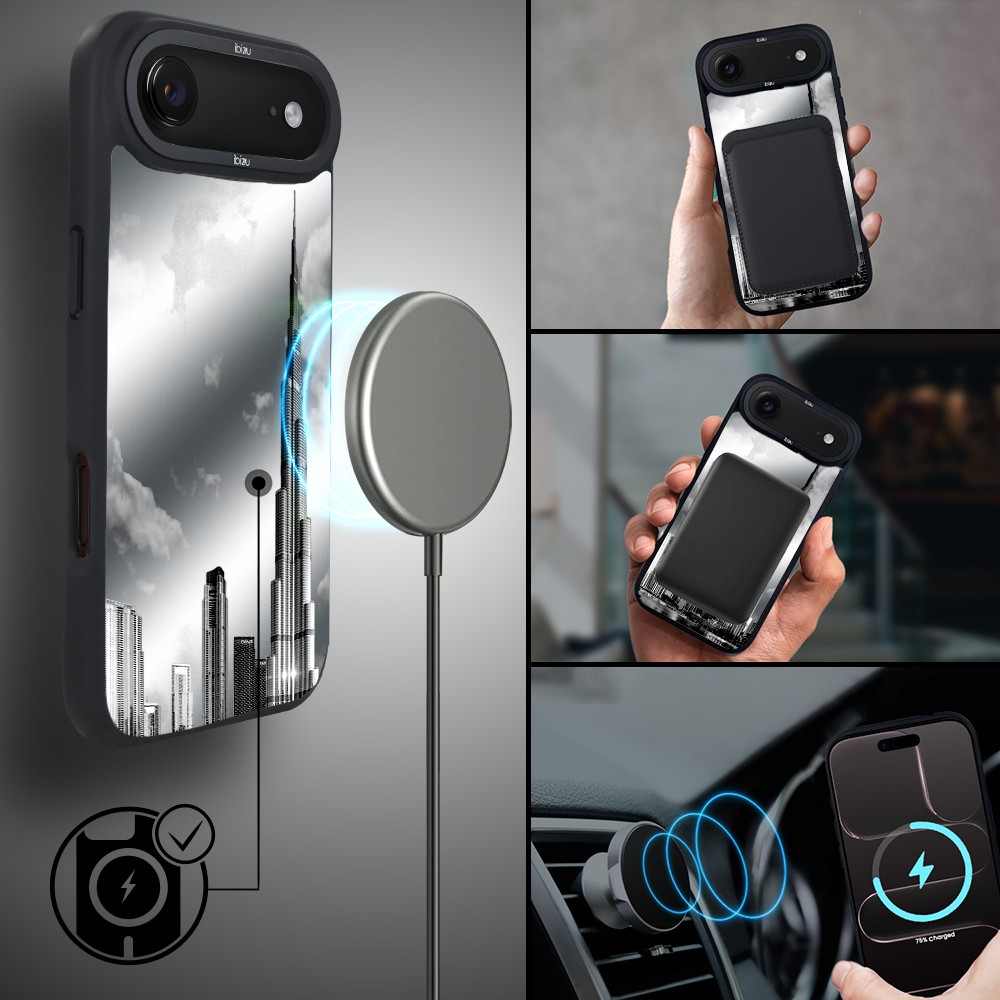 Etui do iPhone Air IBIZU DropGuard Matt z MagSafe, Noir City, Burj Khalifa5