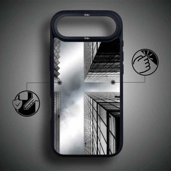 Etui do iPhone Air IBIZU DropGuard Matt z MagSafe, Noir City, Drapacze Chmur4