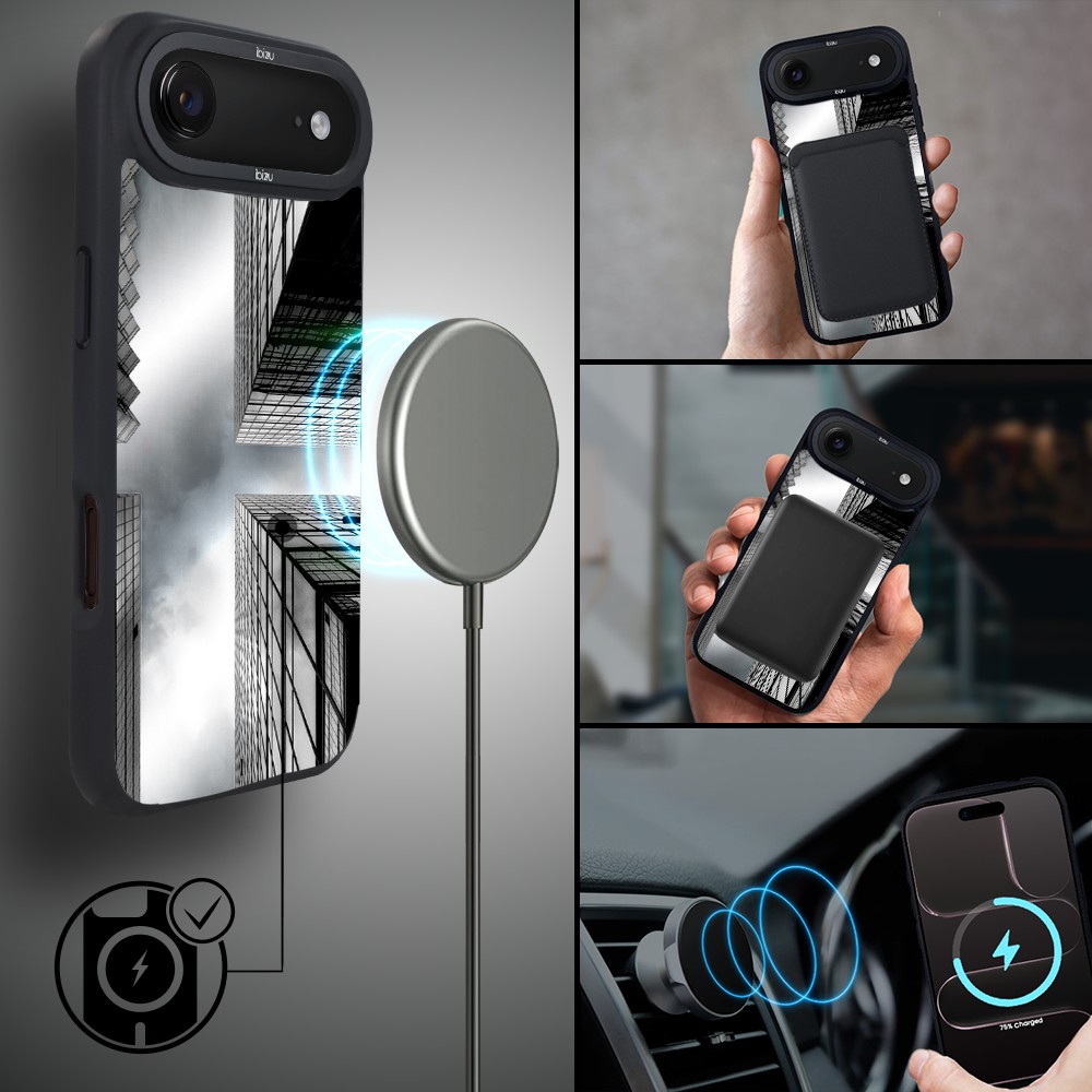 Etui do iPhone Air IBIZU DropGuard Matt z MagSafe, Noir City, Drapacze Chmur5