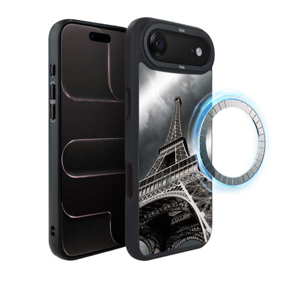 Etui do iPhone Air IBIZU DropGuard Matt z MagSafe, Noir City, Wieża Eiffla4