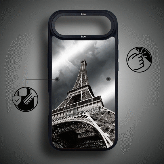Etui do iPhone Air IBIZU DropGuard Matt z MagSafe, Noir City, Wieża Eiffla5