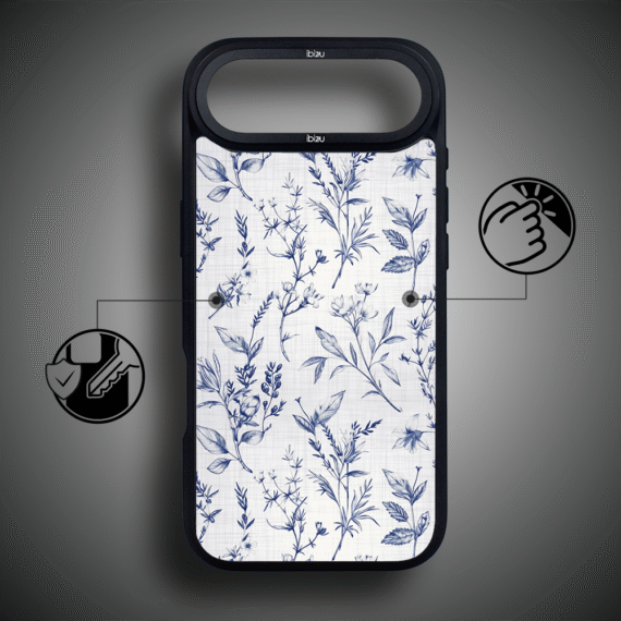 Etui do iPhone Air IBIZU DropGuard Matt z MagSafe, Pastel Bloom, Lazurowe szepty4