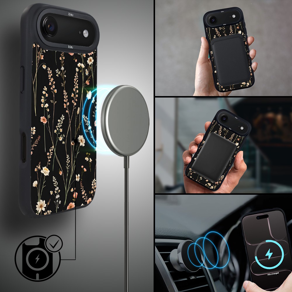 Etui do iPhone Air IBIZU DropGuard Matt z MagSafe, Pastel Bloom, Północny ogród4