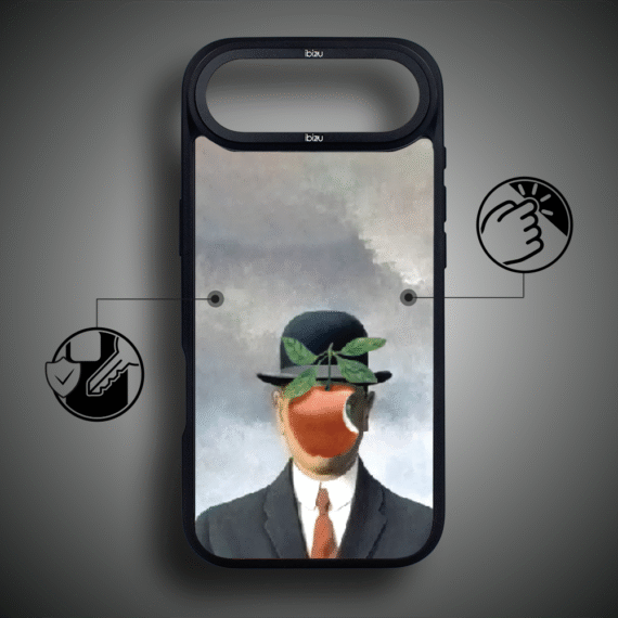 Etui do iPhone Air IBIZU DropGuard Matt z MagSafe, Rene Magritte, syn człowieczy5