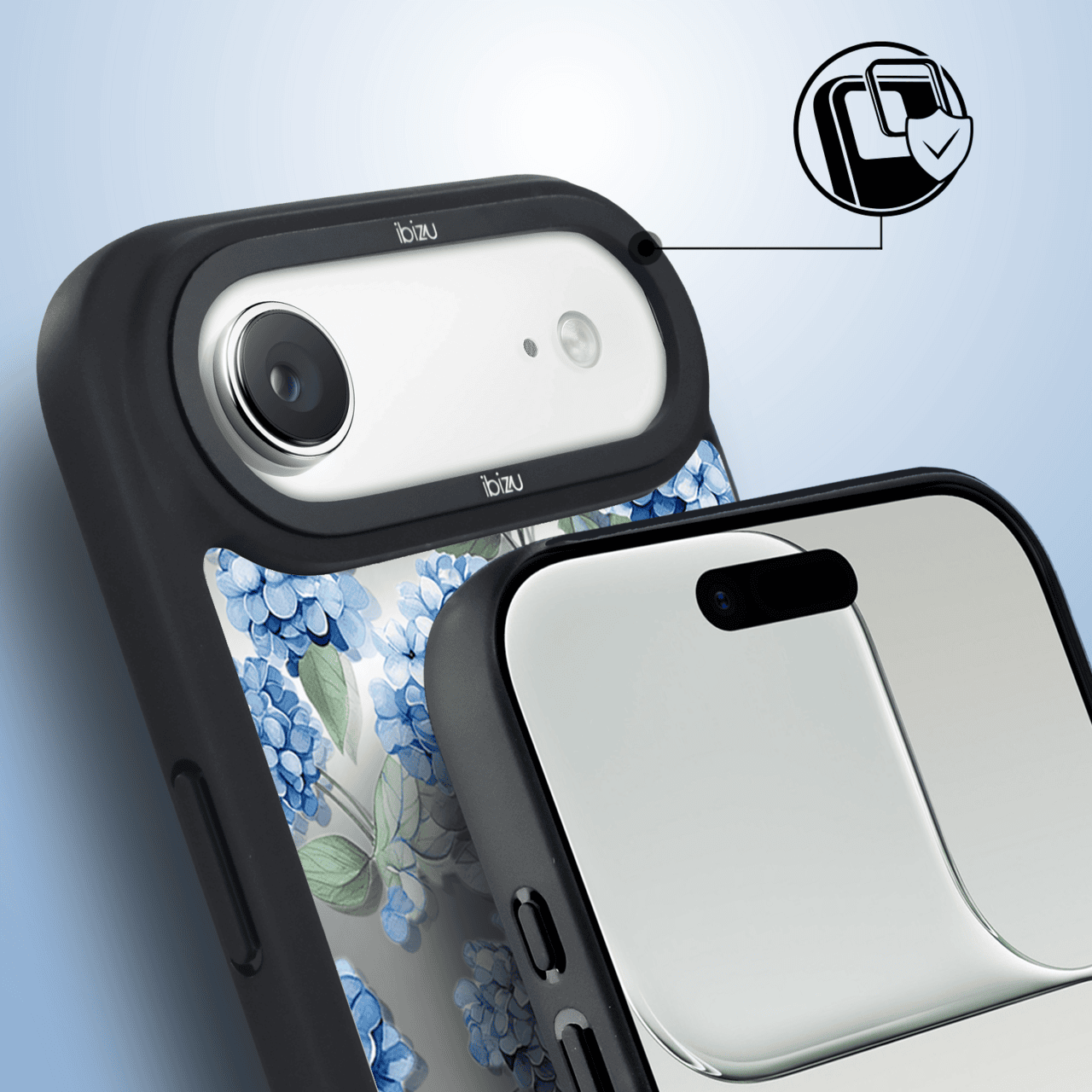 Etui do iPhone Air IBIZU DropGuard Matt z MagSafe, Szafirowa Hortensja (2)