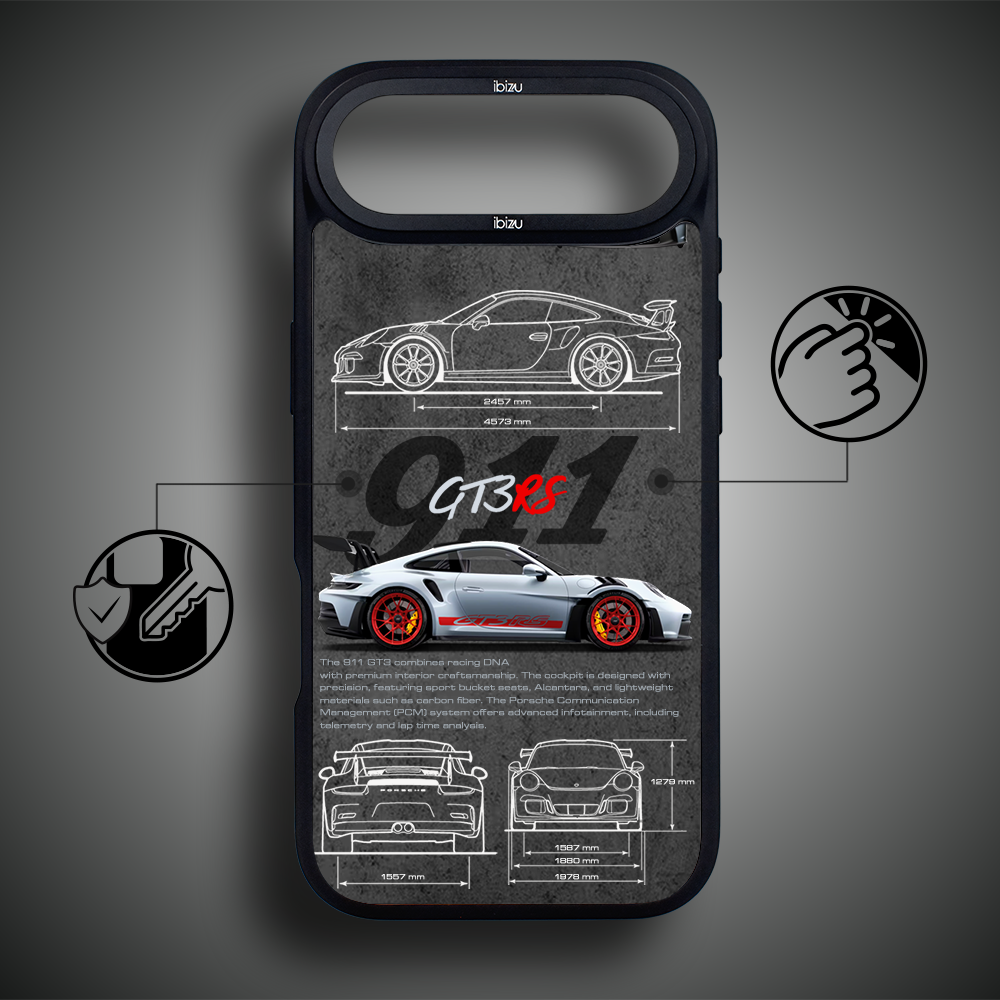 Etui do iPhone Air IBIZU DropGuard Matt z MagSafe, TechDrive, 911 GT3 RS2