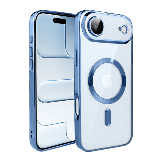 Etui do iPhone Air MagSafe Luxury Protect przeźroczyste, hybrydowa ochrona kamery, niebieskie (2)