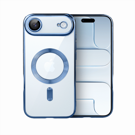 Etui do iPhone Air MagSafe Luxury Protect przeźroczyste, hybrydowa ochrona kamery, niebieskie (9)