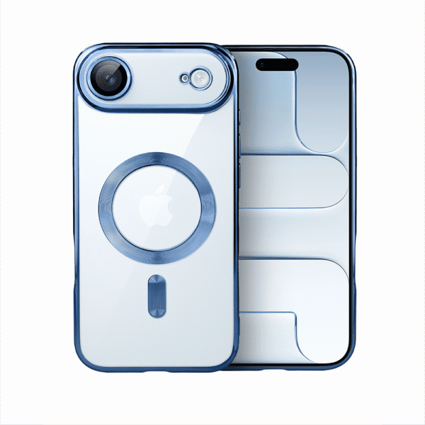 Etui do iPhone Air MagSafe Luxury Protect przeźroczyste, hybrydowa ochrona kamery, niebieskie