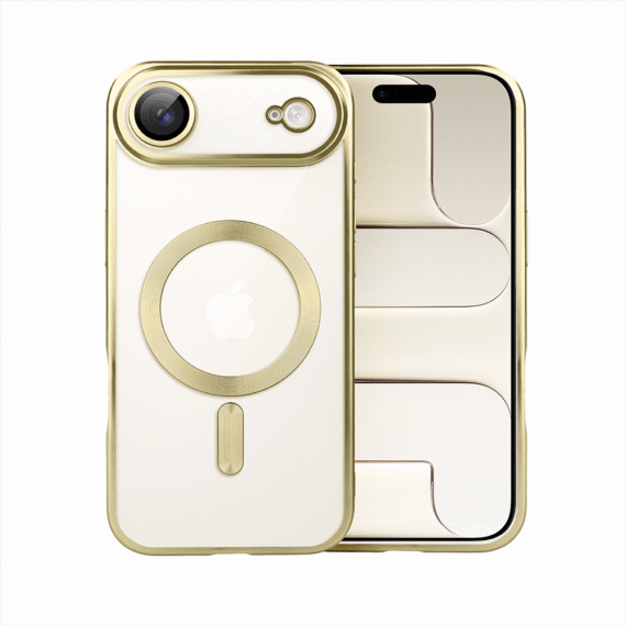 Etui do iPhone Air MagSafe Luxury Protect przeźroczyste, z osłoną aparatu, Titanium Finish, złote Artboard 1