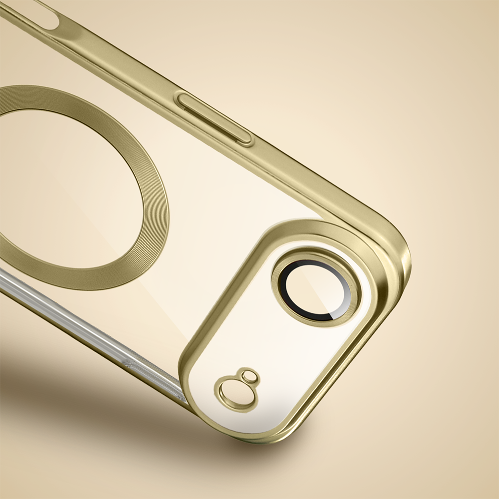 Etui do iPhone Air MagSafe Luxury Protect przeźroczyste, z osłoną aparatu, Titanium Finish, złote Artboard 2