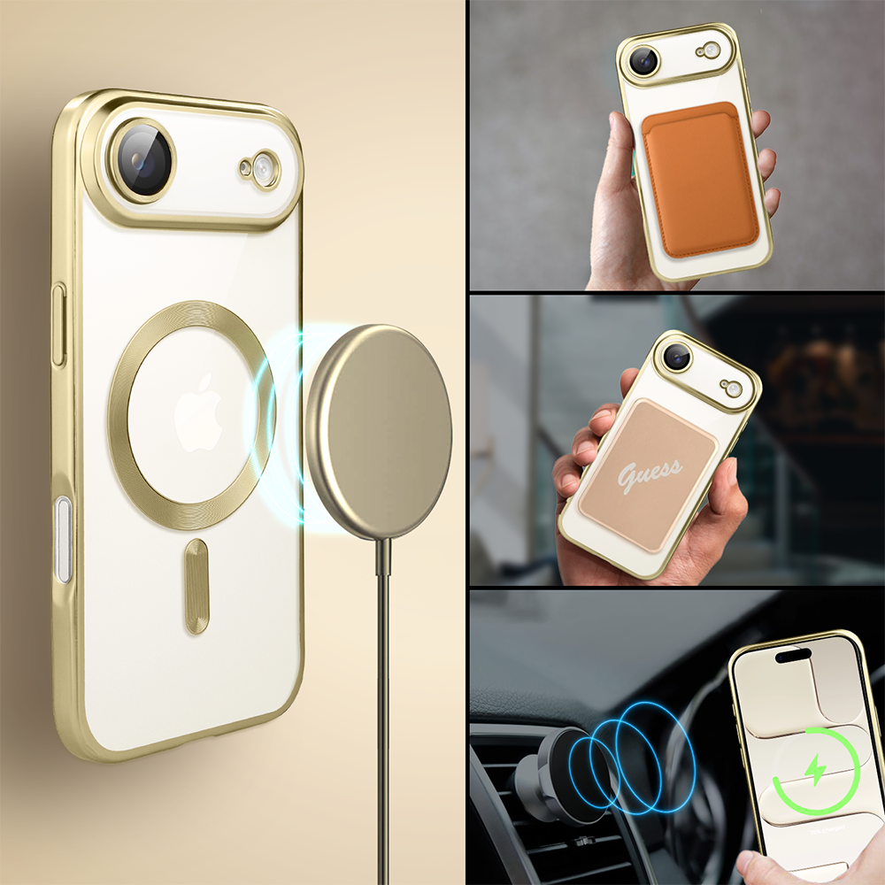 Etui do iPhone Air MagSafe Luxury Protect przeźroczyste, z osłoną aparatu, Titanium Finish, złote Obszar kompozycji 3