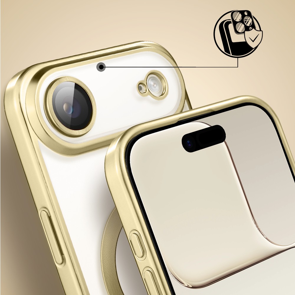 Etui do iPhone Air MagSafe Luxury Protect przeźroczyste, z osłoną aparatu, Titanium Finish, złote Obszar kompozycji 5