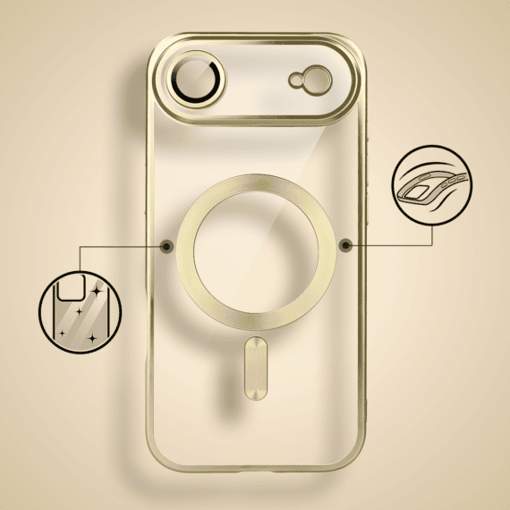 Etui-do-iPhone-Air-MagSafe-Luxury-Protect-przezroczyste-z-oslona-aparatu-Titanium-Finish-zlote-pop