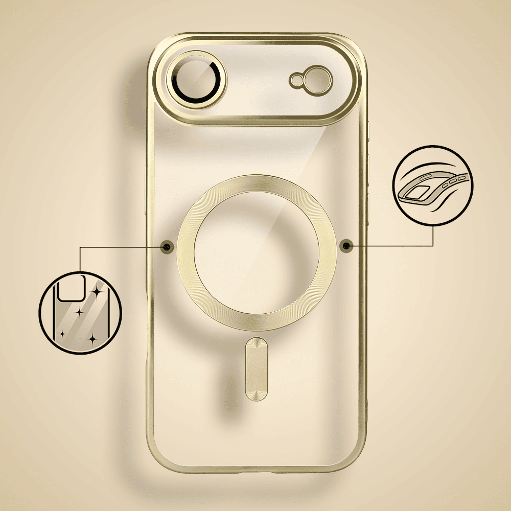 Etui-do-iPhone-Air-MagSafe-Luxury-Protect-przezroczyste-z-oslona-aparatu-Titanium-Finish-zlote-pop
