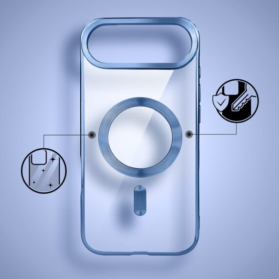 Etui do iPhone Air MagSafe Luxury, przeźroczyste, niebieskie (1)