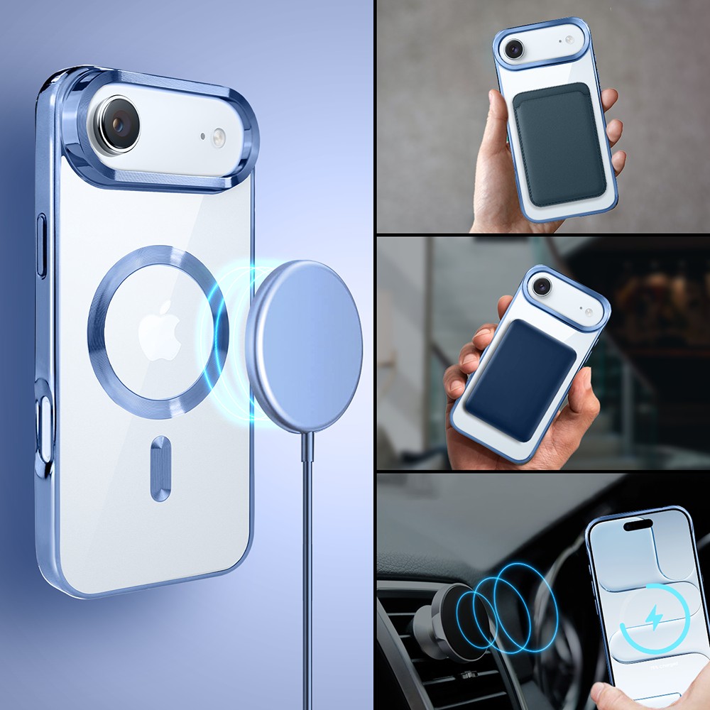 Etui do iPhone Air MagSafe Luxury, przeźroczyste, niebieskie (2)