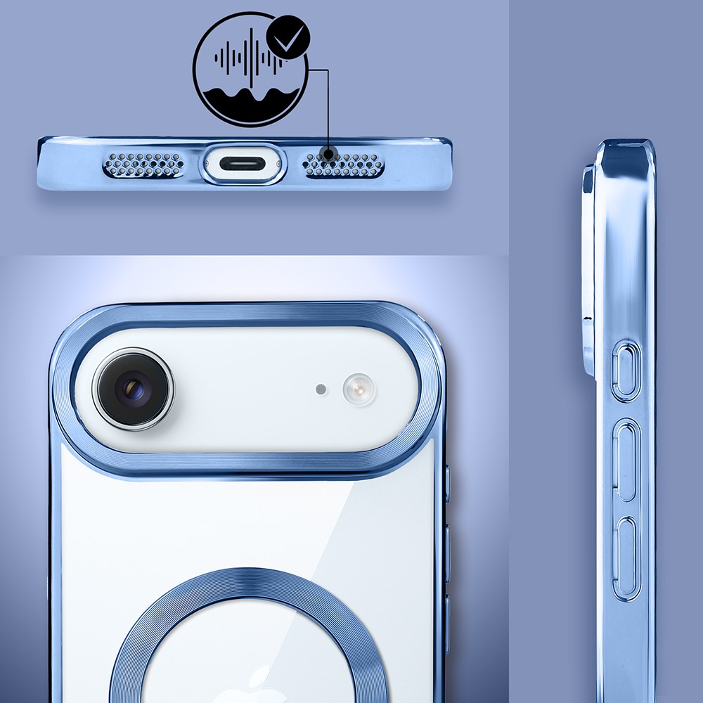 Etui do iPhone Air MagSafe Luxury, przeźroczyste, niebieskie (5)