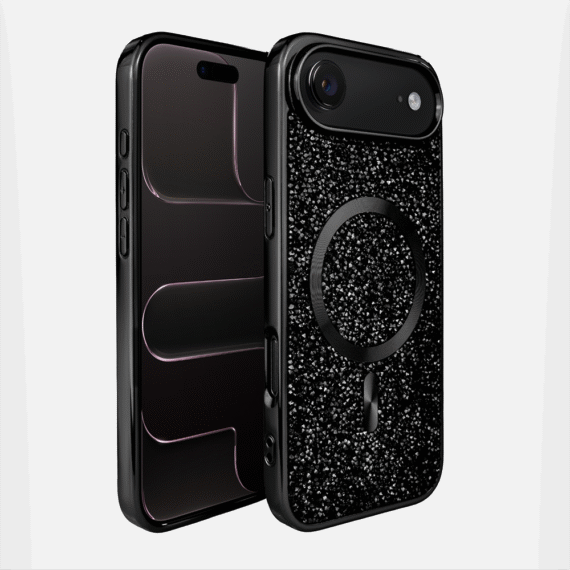 Etui do iPhone Air MagSafe Tresury Case, diamentowe, z błyszczącą ramką, czarne (7)