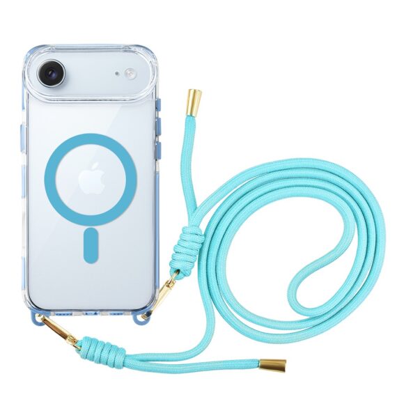 Etui do iPhone Air, MagSafe, ze smyczą, na ramię, crossbody, niebieskie (1)