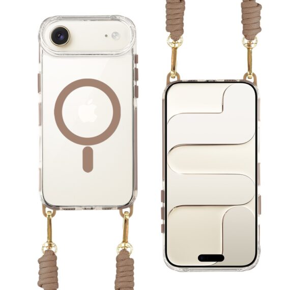 Etui do iPhone Air, MagSafe, ze smyczą, na ramię, crossbody, pustynny tytan (8)