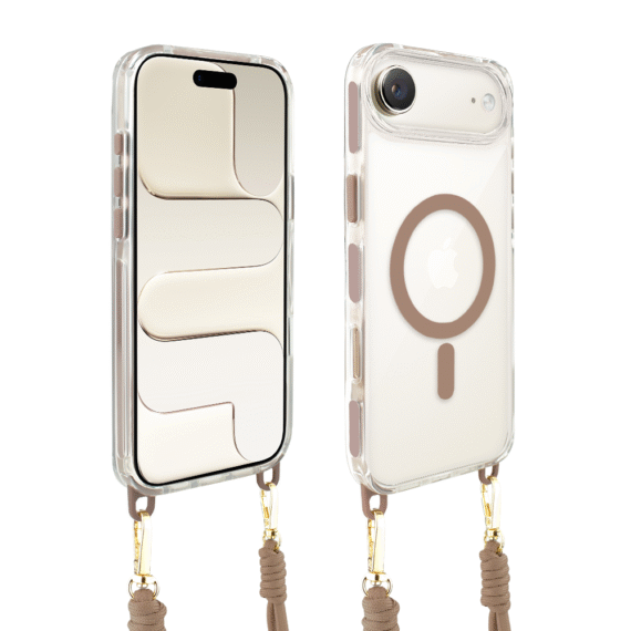 Etui do iPhone Air, MagSafe, ze smyczą, na ramię, crossbody, pustynny tytan (9)