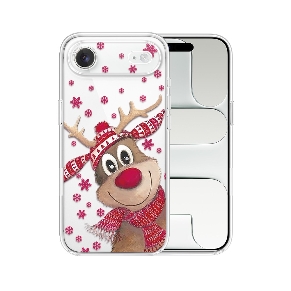 Etui do iPhone Air, Merry Christmas świąteczny nadruk, renifer, przeźroczyste