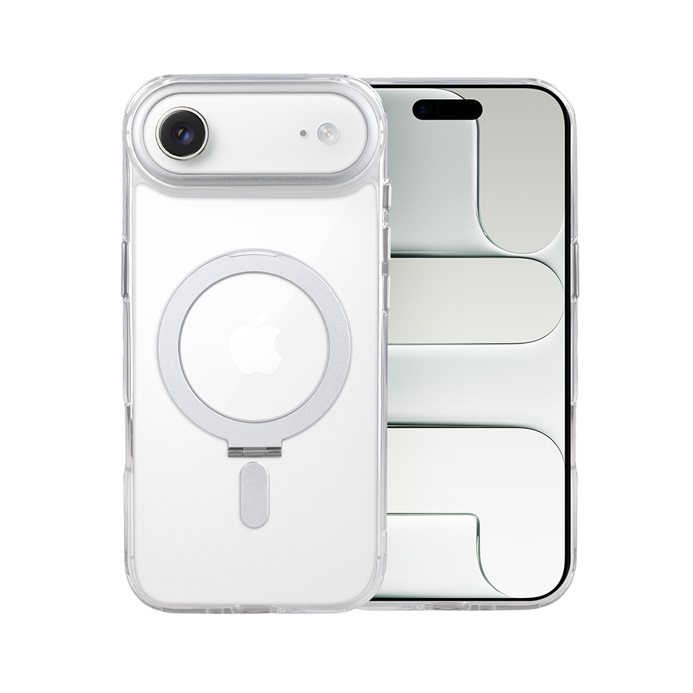 Etui do iPhone Air Metal Clear Cam MagSafe Stand z podstawką, twarde, przeźroczyste