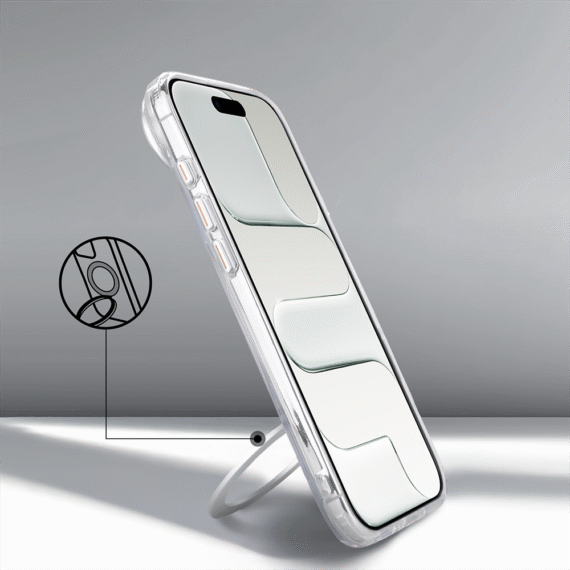 Etui do iPhone Air Metal Clear Cam MagSafe Stand z podstawką, twarde, przeźroczyste (5)