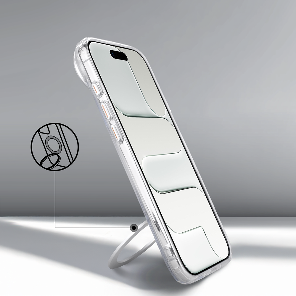 Etui do iPhone Air Metal Clear Cam MagSafe Stand z podstawką, twarde, przeźroczyste (5)