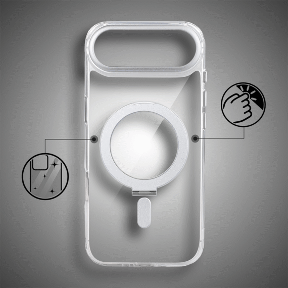 Etui do iPhone Air Metal Clear Cam MagSafe Stand z podstawką, twarde, przeźroczyste (7)