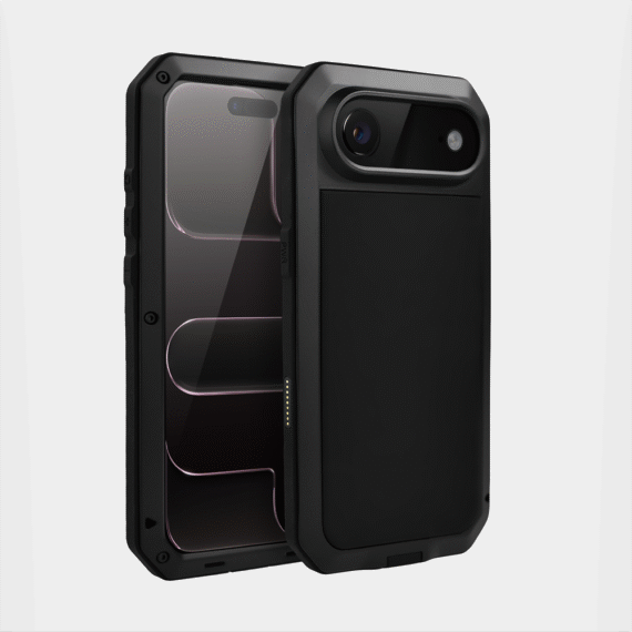 Etui do iPhone Air Panzer Max, metalowa, skręcana, pancerna obudowa przód+tył, czarne (1)